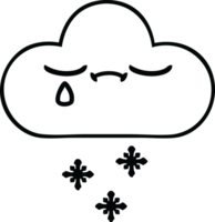 line drawing cartoon of a storm snow cloud png