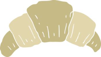 flat color illustration of croissant png