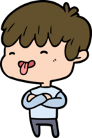 cartoon boy sticking out tongue png