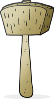 hand drawn cartoon wooden mallet png