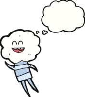 hand drawn thought bubble cartoon cute cloud head creature png