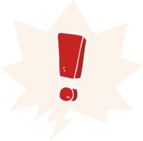 dessin animé exclamation marque avec discours bulle dans rétro style png