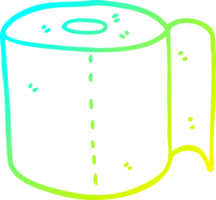 cold gradient line drawing of a cartoon toilet roll png