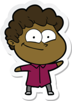 sticker of a cartoon happy man png