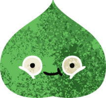 retro illustration style cartoon of a expressional leaf png