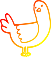 warm gradient line drawing of a cartoon pigeon png