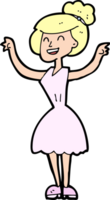 cartoon woman with raised arms png