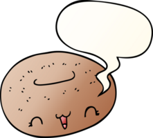 cute cartoon donut with speech bubble in smooth gradient style png