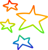 rainbow gradient line drawing of a cartoon stars png