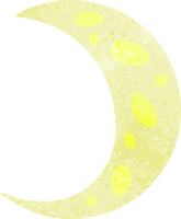 mão desenhado retro desenho animado rabisco do uma crescente lua png