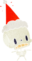 hand- getrokken Kerstmis retro tekenfilm van kawaii skelet png