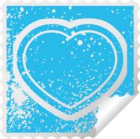 heart symbol graphic distressed sticker illustration icon png