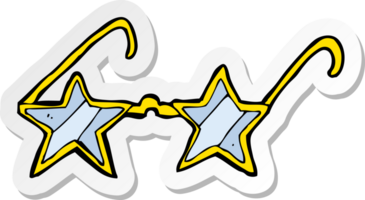 sticker of a cartoon star glasses png