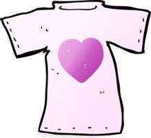 cartoon tee shirt printed with love heart png