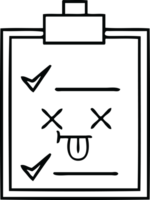 line drawing cartoon of a check list png
