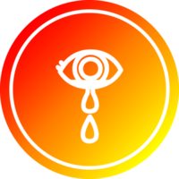 crying eye circular icon with warm gradient finish png