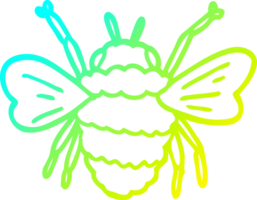 cold gradient line drawing of a cartoon bee png