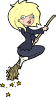 cartoon witch riding broomstick png