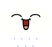flat color retro cartoon of a rain cloud png