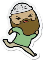 sticker of a cartoon man with beard png