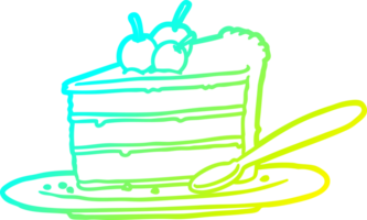 cold gradient line drawing of a expensive slice of chocolate cake png
