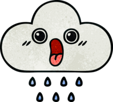 retro grunge texture cartoon of a rain cloud png