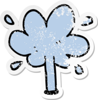 distressed sticker of a cartoon water squirt png