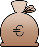 gradient shaded cartoon of a bag of money png