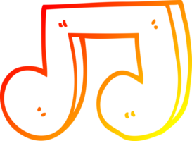 warm gradient line drawing of a cartoon musical notes png