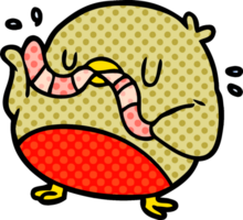 cartoon bird eating worm png