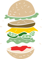 cartoon doodle huge burger png