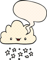 cartoon storm cloud with speech bubble in comic book style png