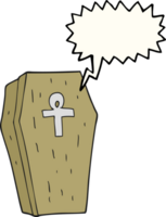 hand drawn speech bubble cartoon spooky coffin png