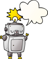 cartoon robot with speech bubble in smooth gradient style png