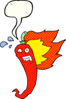 hot chilli pepper  hand drawn comic book speech bubble cartoon png