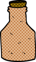 tecknad doodle gammal keramisk flaska med kork png