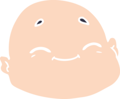 flat color style cartoon happy bald man png