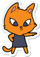 sticker of a confused cartoon cat png