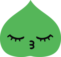 flat color retro cartoon of a expressional leaf png