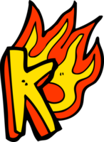 cartoon flaming letter png