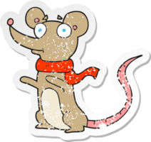 Retro beunruhigter Aufkleber einer Cartoonmaus png