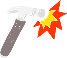 flat color illustration of hammer png