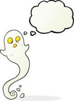 mão desenhado pensamento bolha desenho animado dia das Bruxas fantasma png