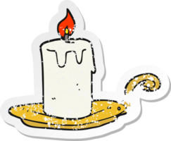 retro distressed sticker of a cartoon candle lamp png