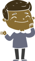 happy flat color style cartoon man png