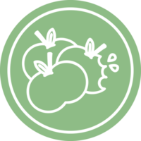 saftig äpplen cirkulär ikon symbol png