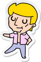 hand drawn sticker cartoon of kawaii older man png