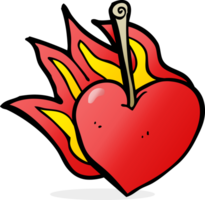 cereza de corazón llameante de dibujos animados png