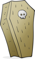 hand drawn cartoon spooky coffin png