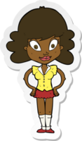 sticker of a cartoon pretty woman png